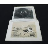 J SCOTT AFTER S JONES: THE GIPSEY'S WARNING, mezzotint, circa 1840, approx 320 x 395mm + a tinted