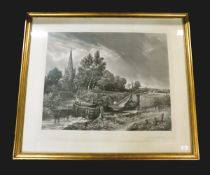 ALFRED LUCAS AFTER JOHN CONSTABLE: STRATFORD UPON AVON, mezzotint circa 1884, proof before