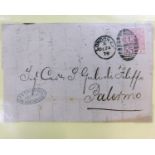 GB 1875 2pence halfpenny rosy mauve plates 1-16, all on covers to Italy including 3 entire