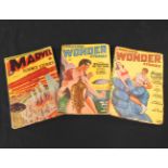 PACKET: Three Pulp magazines: MARVEL SCIENCE STORIES, New York, Western Fiction Publishing, February