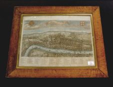 WILLIAM MAITLAND (PUBLISHED): A VIEW OF LONDON ABOUT THE YEAR 1560, engraved hand coloured view [