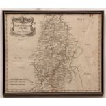 ROBERT MORDEN: NOTTINGHAMSHIRE, engraved map [1695], approx 335 x 400mm, framed and glazed