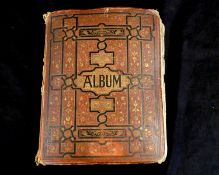 Circa late 19th/early 20th century scrap album containing assorted cuttings, mounted photographs and