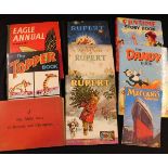 SMALL BOX assorted annuals, etc, including RUPERT, DANDY, THE TOPPER, EAGLE ANNUAL NO 1 etc