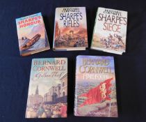 BERNARD CORNWELL: 5 titles: SHARPE'S HONOUR, London, 1985, 1st edition, original cloth gilt, dust-