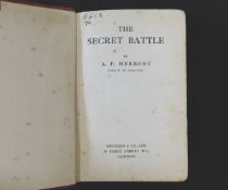 A P HERBERT: THE SECRET BATTLE, London, 1919, 1st edition, typed letter signed on 12 Hammersmith