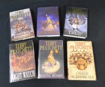 TERRY PRATCHETT: 6 titles: NIGHTWATCH, London, Doubleday, 2002, 1st edition, signed to title page,