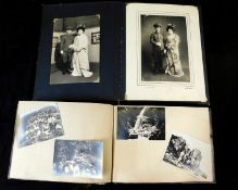Two snapshot photograph albums depicting Imperial Japan circa 1930s, mainly family scenes (2)