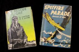 W E JOHNS: 2 titles: SPITFIRE PARADE, STORIES OF BIGGLES IN WAR-TIME, [illustrated Radcliffe