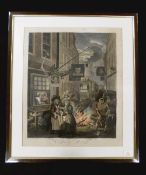 WILLIAM HOGARTH: FOUR TIMES OF THE DAY, MORNING, NOON, EVENING, NIGHT, set of four hand coloured