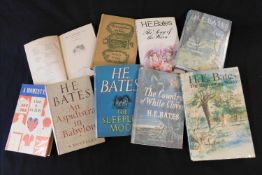 H E BATES: 9 titles: THE COUNTRY OF WHITE CLOVER, London, 1952, 1st edition, original cloth, dust-