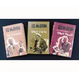 ED MCBAIN: 3 titles: THE CON MAN, London, Boardman, 1960, 1st edition, original cloth, dust-wrapper;