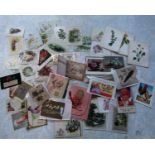 Packet containing quantity of mainly late 19th/early 20th century greetings cards + 2 DONALD