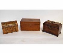 Collection of three late 19th century wooden boxes with inlaid designs
