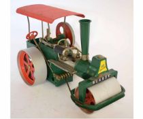 Second half of 20th century West German steam tractor, "Old Smokey" with green painted body and