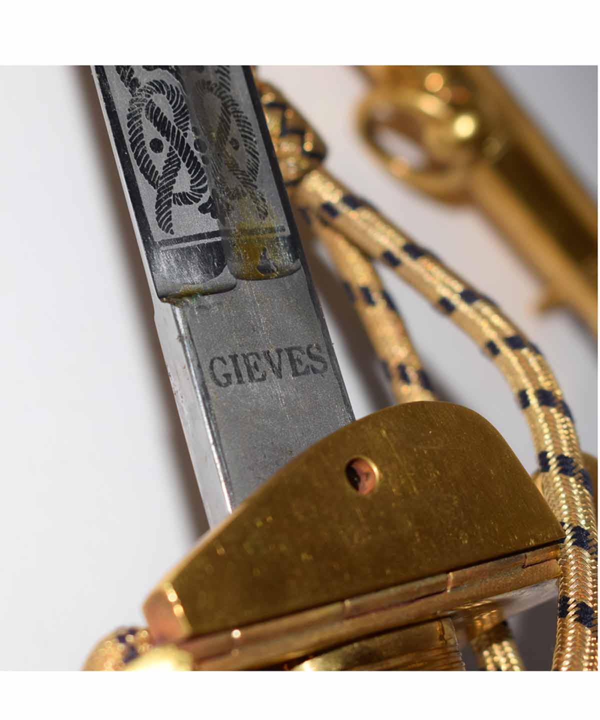 Elizabeth II Royal Naval dress sword, Gieves, the lacquered brass lions mask pommel to a Gothic - Image 5 of 6