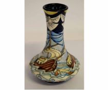 Modern Moorcroft vase with tube lined design in the Winds of Change pattern, 20cms high