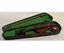 Vintage violin "The Maidstone" in case with two bows, 59cms long