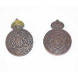 Two mid-20th century patinated lapel badges, "Metropolitan Special Constabulary", and each of