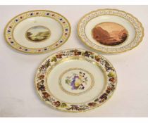 Two late 18th century Derby plates, hand painted with named views of Matlock and Dovedale,