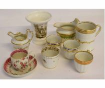 Collection of mainly English late 18th/early 19th century porcelain including a Derby tankard and