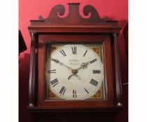 Mid-19th century mahogany cased 30-hour longcase clock, E J Hoy - Mattishall, the case with