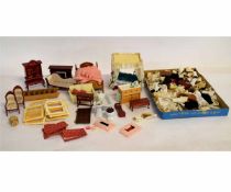 Collection of various modern doll's house furniture and doll's shoes etc