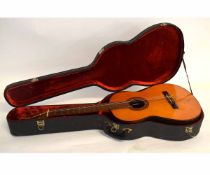 Yamaha G-85A acoustic guitar in case, 100cms long