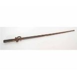 French model 1886 epee bayonet and steel scabbard, overall length 65cms