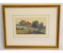 Charles Harmony Harrison, signed watercolour, East Norfolk, 12 x 22cms