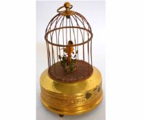 Second half of 20th century lacquered brass Western German singing bird automaton, with an