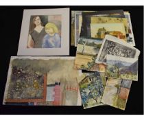 20th century British School, packet of assorted watercolours, various subjects, 20+ in total