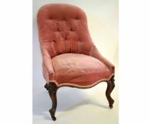 Victorian pink button back nursing chair