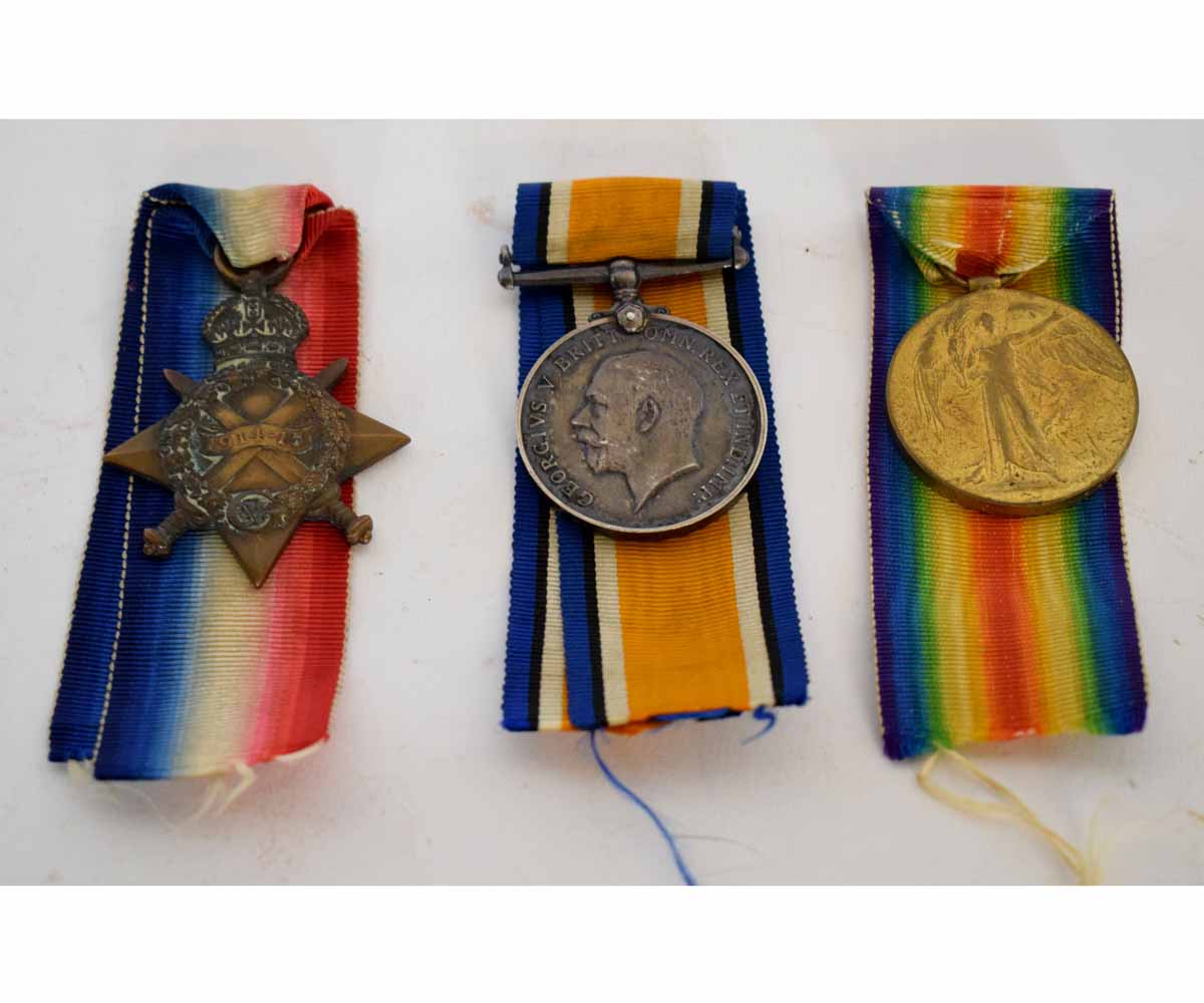 WWI trio comprising 14-15 Star, British War Medal and Victory Medal to W Brown, FMN, (Fireman)