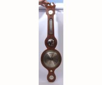 Mid-19th century mahogany and boxwood line inlaid 5-dial wheel barometer, W Tasker - Banbury, the