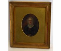 19th century English School, oil on board, Portrait of a lady, 19 x 13cms, oval