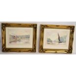 Polly Wiscas, signed and dated '76/7, a Norfolk Mill and a Norfolk Wherry (2)