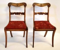 Set of eight Regency dining chairs with carved backs