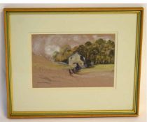 Brian Irving, signed and dated ’84, watercolour on brown paper, “Near Litton”, 16 x 23cms