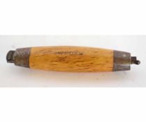 20th century Swedish barrel knife, the steel capped and plain polished handle stamped Sweden to a