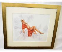 Jonathan Gilkes, signed in pencil to margin, limited edition, (449/500) coloured print, reclining