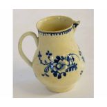 18th century Liverpool porcelain sparrowbeak jug with floral decoration 9cm high