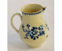 18th century Liverpool porcelain sparrowbeak jug with floral decoration 9cm high