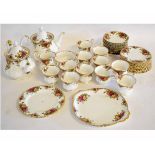 Extensive Royal Albert tea set comprising two tea pots, serving plate, collection of side plates and