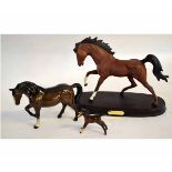 Three Beswick horse models including "Spirit of Flight" the largest 28cm long