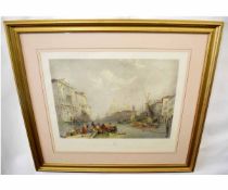 After J D Harding, engraved by D Lucas, hand coloured 20th century engraving, "The Grand Canal,