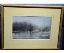 Richard J Cox, signed pastel, "Pin Mill", 16 x 26cms