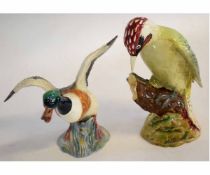 Beswick model of a woodpecker, model number 1218, 22cms tall together with a Beswick model of a
