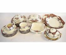 Collection of Crown Ducal "Orange Tree" china dinner and tea wares including two tureens (one