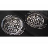 Two good quality oval cut clear glass bowls